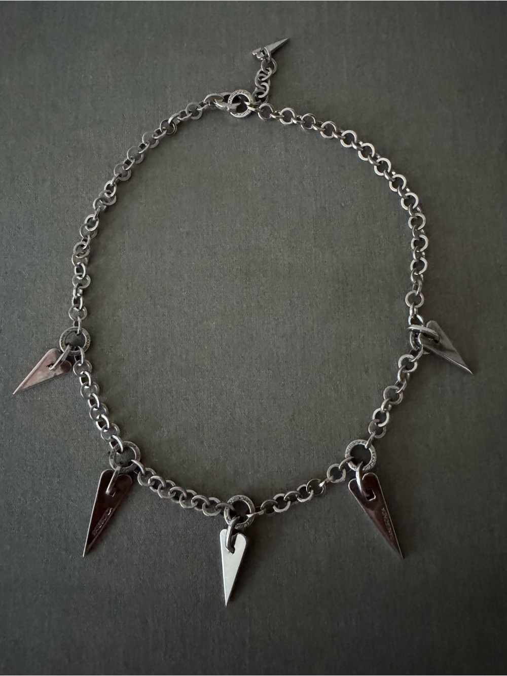 Pianegonda Silver tone Spike Chain Necklace Love Sick collection